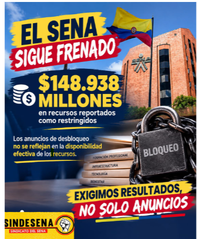 garciatamayo33's tweet photo. @sindesenacol @MinHacienda @miguel_gomez_m @SENAComunica @MintrabajoCol @nlopezfuentes @ABDELAESPRIELLA @wilsonariasc @AlfreMondragon @davidbarguil @ChriGarces @MariaEugeniaLo @AntonioSanguino @aleomanao Siguen bloqueados casi $150.000 millones de @SENAComunica 
#NoBananeenAlSENA https://t.co/zwEqtUqfzX