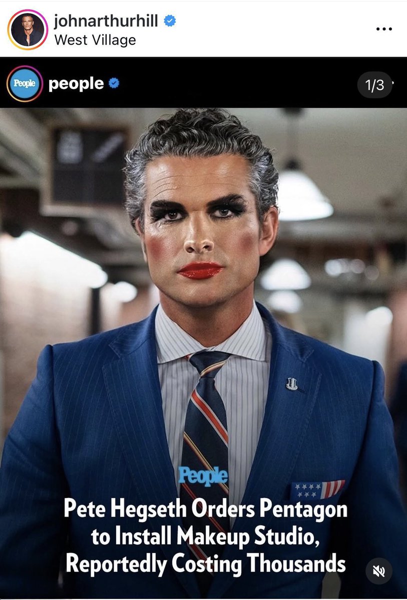 AMazzeppa's tweet photo. @Damaan4u33 #Testosterone @SecWar
Makeup artist "Powder Puff" #Hegseth has recruited two volunteers for his #IranWar .
We're heading to the "Oval Office" beauty salon in a moment for the official makeup class.
That’s where the two princesses get beautified by #SecPink . https://t.co/IwlGNRkX8r