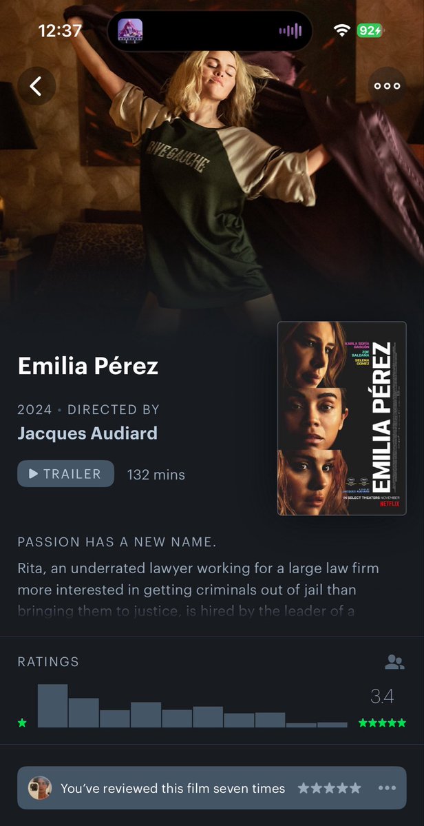 americanreqiuem's tweet photo. emilia perez now has an updated rating of 3.4 on letterboxd. the revisionism has begun https://t.co/GhLWjxgglh