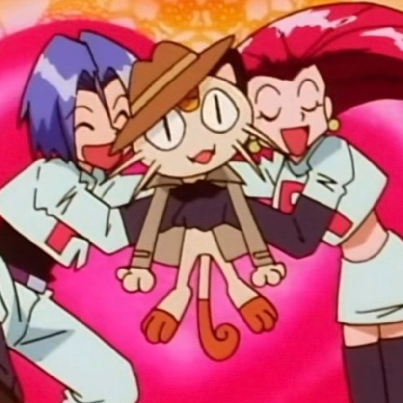 rocketforevr's tweet photo. I really don't like it when people exclude meowth from TRio. That is their buddy and they love him so much https://t.co/Zups093xrV