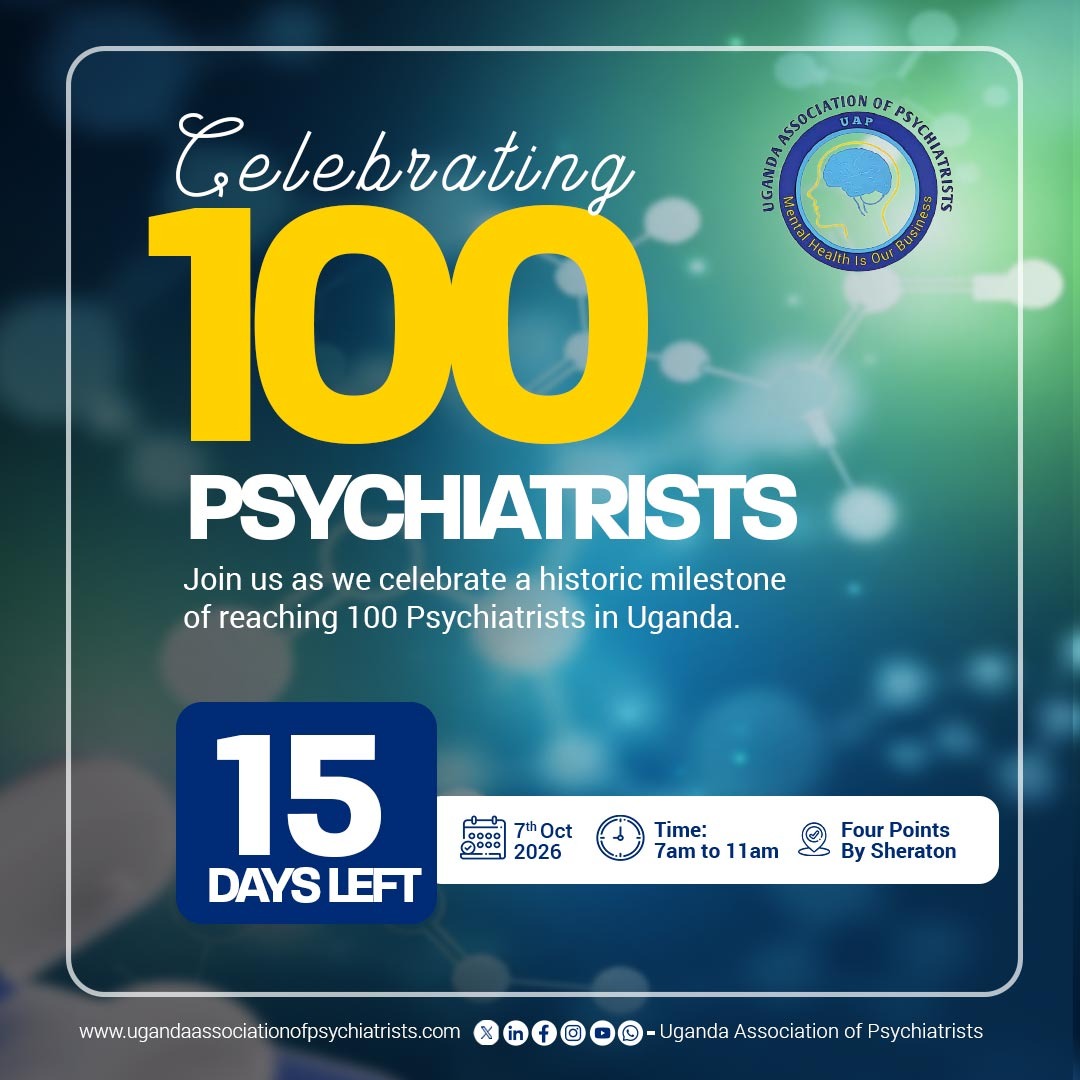 Ugpsychiatrists's tweet photo. In just 15 days, 
We celebrate a milestone.🥳
We celebrate the progress of Psychiatry Practice and Training in Uganda! 🎉 https://t.co/KW9dERV1G4