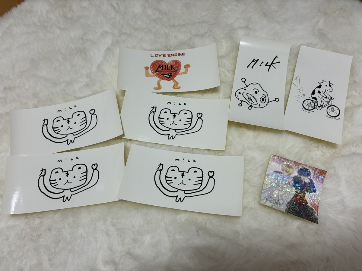 ayamamamil's tweet photo. M!LK LOVE ENG!NE ラブエンジン トレカ ステッカー　ミニアルバム 特典 交換

【求】過去ステッカー

【譲】画像のもの
        
郵送希望
         
お気軽にお声がけください
よろしくお願いします🙇‍♀️！ https://t.co/RjOrW3WJ8A