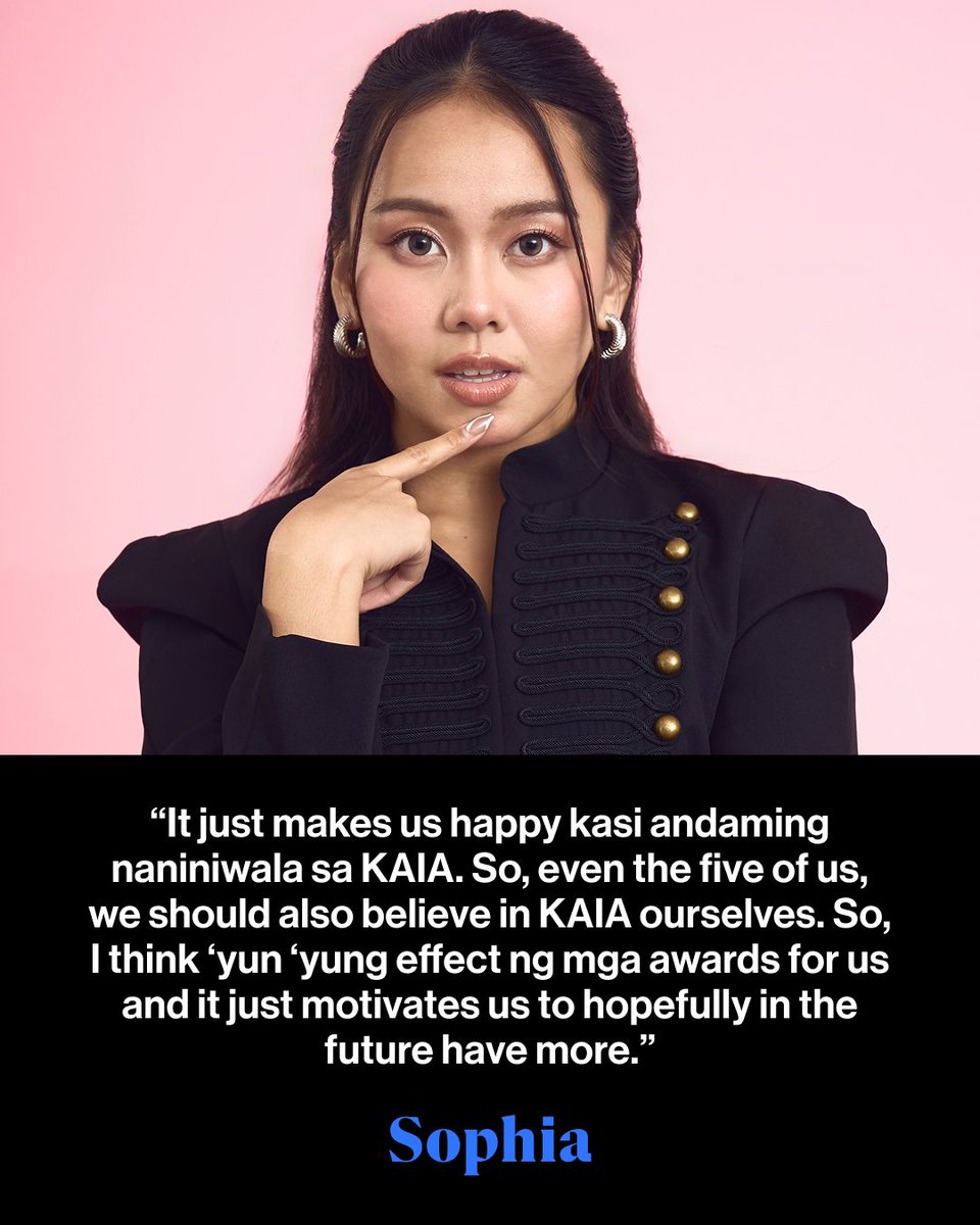 BBPHOfficial's tweet photo. KAIA (@KAIAOfficialPH) are reaching greater heights in their career, with “TANGA,” “Takedown,” and “hulog” marking a year of new milestones. From viral performances and new releases to stages at home and abroad, the Women In Music Listeners’ Choice awardees continue to explore new sides of their artistry while staying grounded in their work.

In this exclusive interview with Billboard Philippines, Angela, Charice, Alexa, Sophia, and Charlotte reflect on navigating their achievements, taking each step forward with a clear sense of what brought them here.

“We’re always doing our best sa mga performances namin so I think the formula to virality is just hard work and patience,” leader Angela shares.

Read the exclusive interview on https://t.co/90pxOjlNsp.

Photographed by Kieran Punay (@kieranpunay). 
Art Direction by Easel Manes (@easelmanes).

Makeup for Angela: Nix Soriano @nixsoriano.mua, assisted by Shaine Caberto @shaine.hmua 
Hair for Angela: WanWan Podadera Amarillo @wanwan_podadera_amarillo

Makeup for Charlotte: Pauline Dale Perolino @paulinedaleperolino 
Hair for Charlotte: Leyds Caysip @leydscaysip

Makeup for Charice: Leilani Bamba-Rizon @labamba03  Hair for Charice: Jean Anganangan @hmua.by.jean.a

Makeup for Sophia: Mica Saguan-Galvez @bymicasaguan 
Hair for Sophia: Julie Sia @juliesia.hmua

Makeup for Alexa: Krystal Jet Bintocan @KrystalaMakeup Hairstylist for Alexa: nico campanero @nicocampanero

Production by Liezel Restauro (@laarestauro).
Written by Andrea Manuel (@mjamanuel).

Billboard Philippines, September 2026.

Special Thanks to our Official Food Partner, Pickup Coffee Philippines & Vital Water

#BillboardPH #BillboardPhilippines