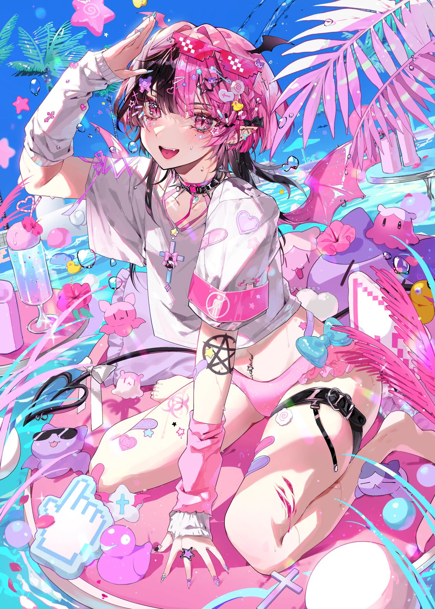 波のドレスをきて美しく/原画イラスト　メンダコ ゑいた⟡初画集Call me chef発売中🥚 on X: 