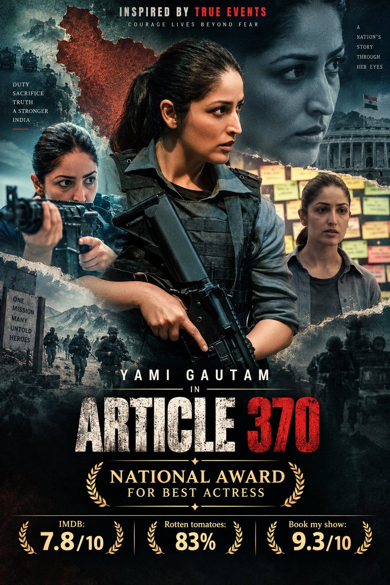 imcinemaaddict's tweet photo. The National Award for Best Actress went to #YamiGautam for another brilliant performance in the film #Article370 - a film that explored the rights of citizens livin in Kashmir 🤍🤍
This is Yami's very first National Award and the kind of films she has been doing only tells us that this is just the beginning for her 💯🙏🏼