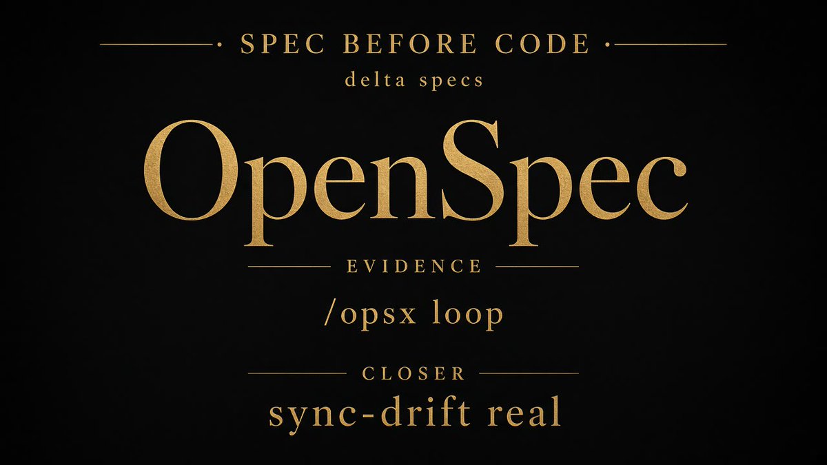 dnzxlyfe's tweet photo. Spec-driven loop for coding agents — propose → apply → archive. Delta specs for brownfield, not chat vapor.

Star velocity is loud. SDD sync-drift is a known fail mode — watch the archive step.

https://t.co/iCQMOmYY79 https://t.co/Dekmfvqsr4