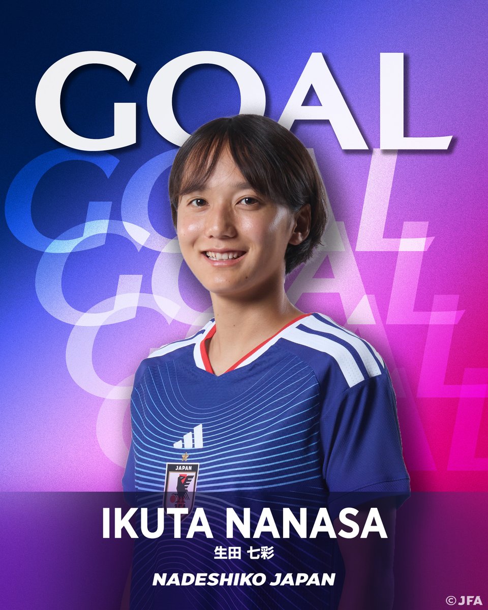 jfa_nadeshiko's tweet photo. 🔹️𝗚𝗢𝗔𝗟🔹️

後半13分
16 生田七彩

🏆第20回アジア競技大会（2026／愛知・名古屋）
⚔️グループステージ第3節
🇯🇵#なでしこジャパン 4-0 チャイニーズ・タイペイ女子代表

📱U-NEXTにて生配信

#サッカー日本代表 https://t.co/NWDbEyss0b