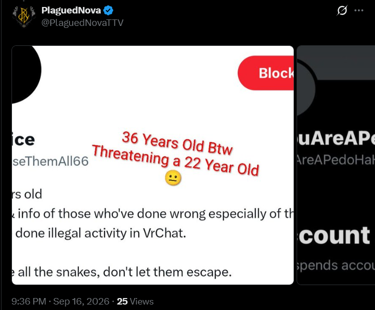 ExposeThemAll66's tweet photo. It's funny how you claim that I was "threatening" you @PlaguedNovaTTV / @PlaguedNovaTV when our entire convo was shown in screen shots &amp; nothing about threats showed up. Also pretty funny how you un-privated your twitter after getting exposed for pedophilia. Nice one👍 https://t.co/qehZdHzPkJ