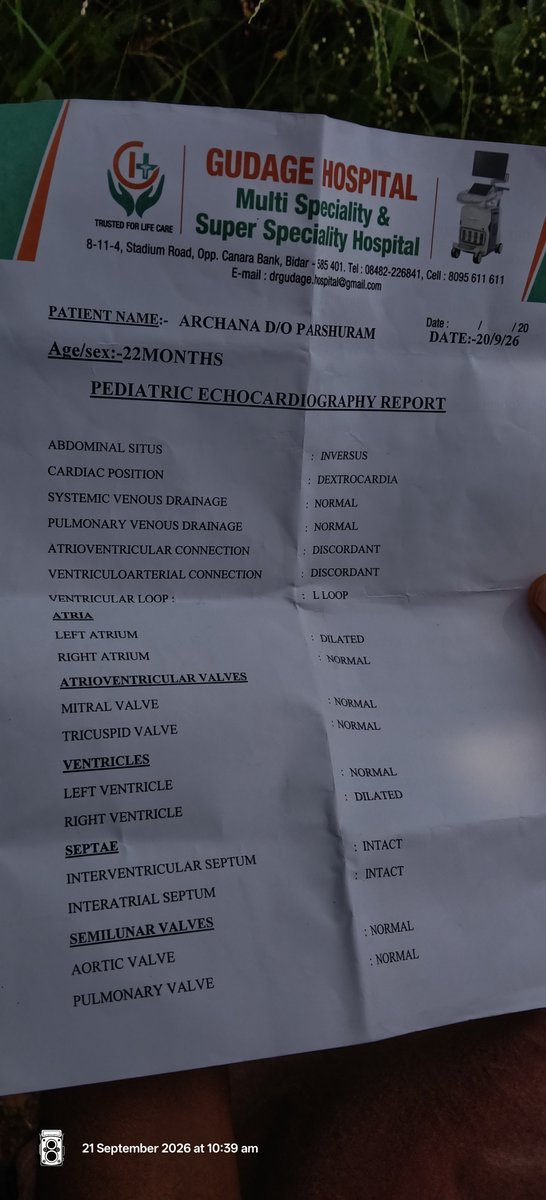 TheRealPKFan's tweet photo. 😭😭😭 URGENT HELP NEEDED 

This 9-year-old little girl, Archana, is suffering from a serious heart condition (Severe heart dysfunction, EF only 25–30%, with severe tricuspid regurgitation).

Her family urgently needs financial support for her treatment. Plz donate &amp; RT 🙏❤️ https://t.co/BPTgw6pnCT