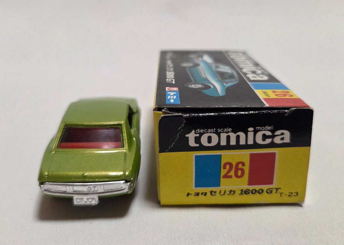yBib2lHpksrhXV1's tweet photo. ①トミー
黒箱トミカ
トヨタ セリカ 1600GT
1974年
#トミカ
#ミニカー
#旧車
#黒箱
#TOMY
#昭和レトロ
#レトロ玩具 https://t.co/00iO1xdStd