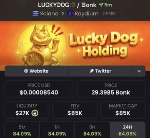 MemeQueen__12's tweet photo. 💎 Aped $LUCKYDOG at $85K MC and rode it all the way to $238K MC in my alpha TG!

We locked in 2.8x profits 🚀🚀

📩 DM me to join the alpha TG 🔥📉
⛓️ #Solana #Memecoin #CryptoTrading https://t.co/HfNOc6JyjJ