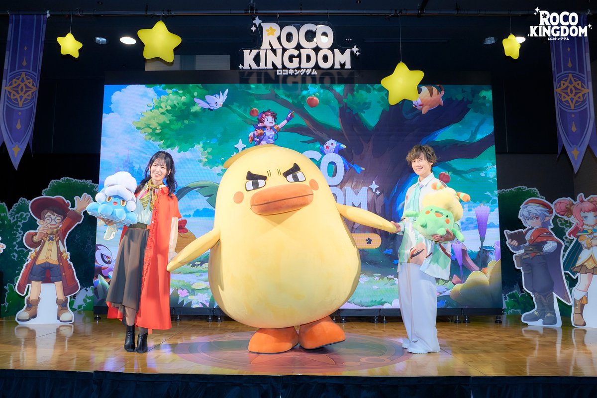 RocoKingdomJP's tweet photo. 📸『Roco Kingdom』オフライン試遊会 現場レポート②

 KENNさん と 相羽あいなさん が『Roco Kingdom』試遊会に登場!✨
会場までお越しいただき、ありがとうございました!

カロシア大陸で、お二人の熱演に出会える日をお楽しみに🐤 https://t.co/mu6658Ifar