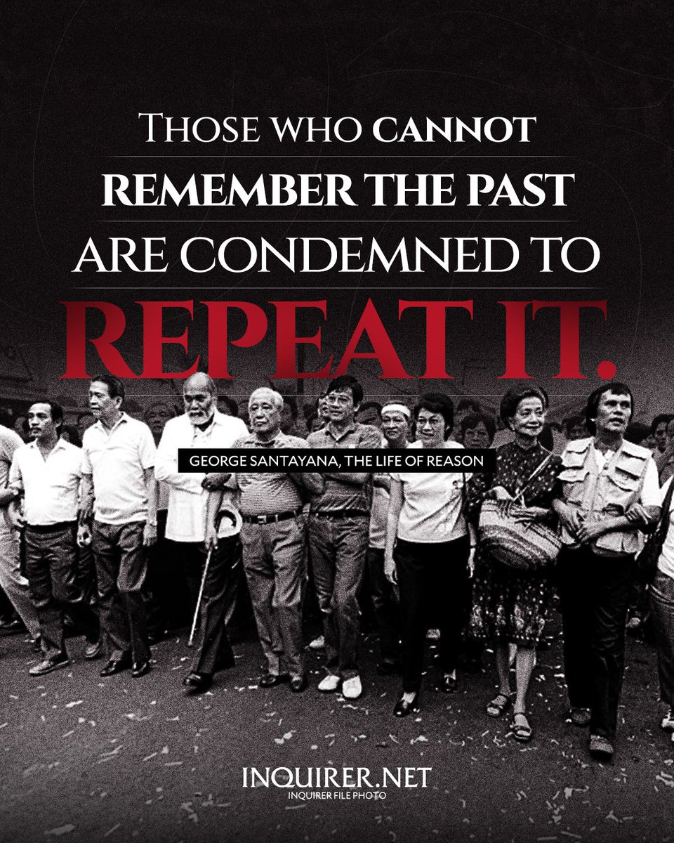inquirerdotnet's tweet photo. Remember the past, stand for truth, and say it loud: never again. #INQspirations https://t.co/4jW523RuF6