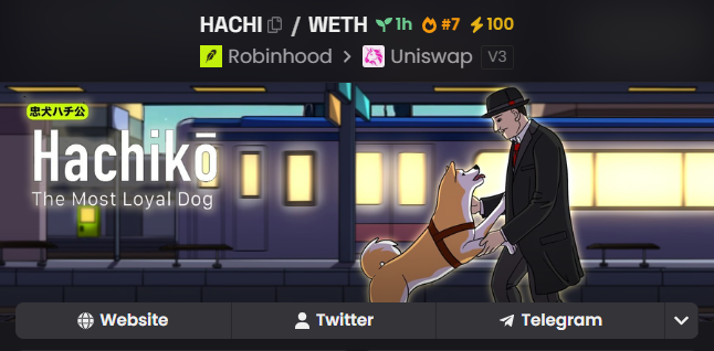 HachikoInuRHX's tweet photo. 🐕 $HACHI just got updated on Dexscreener! 🚀

https://t.co/7geboAxJWt https://t.co/N5lsikA7py
