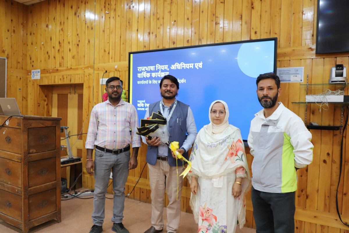 nitsriofficial's tweet photo. As part of #HindiPakhwada celebrations, the second workshop was held on Monday at #NITSrinagar, where Dr Shashi Ranjan from NIFT Srinagar delivered a lecture on โOfficial Language Rules, Act and Annual Programme 2026.โ https://t.co/4Xlv2QCYLZ