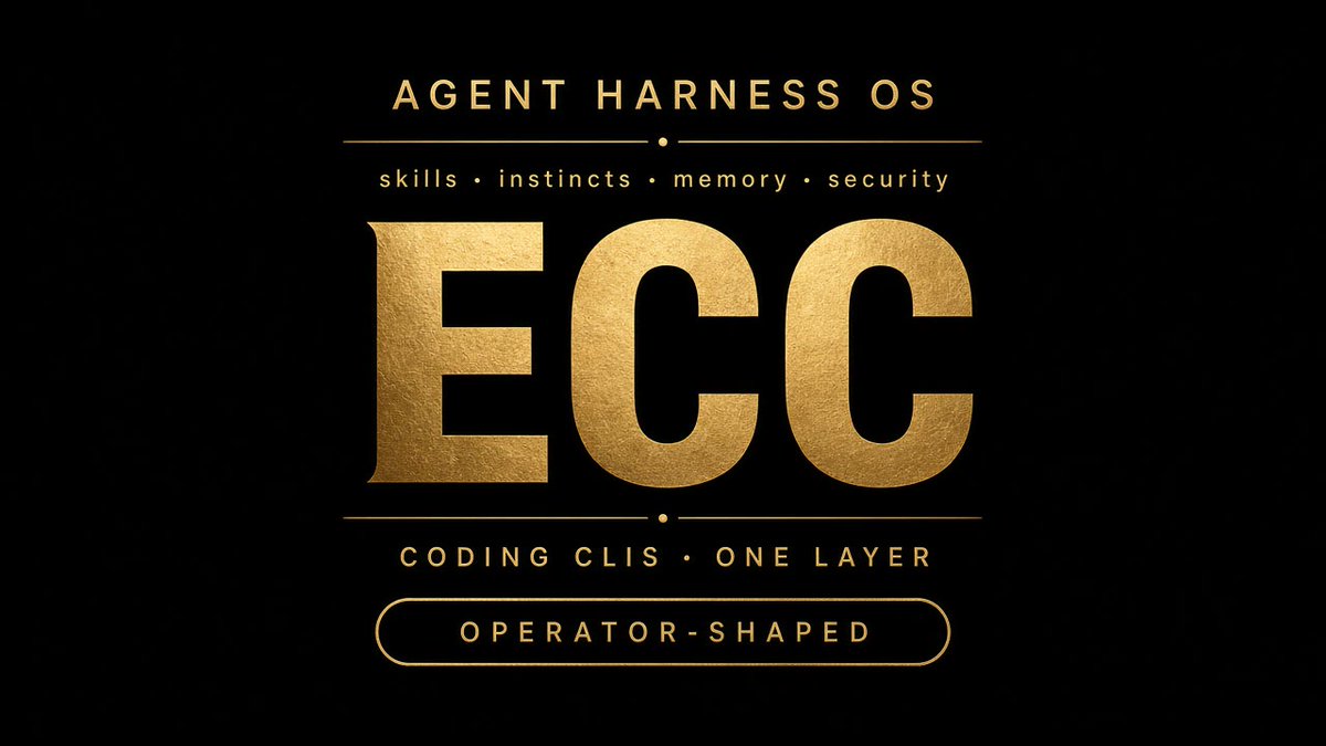 dnzxlyfe's tweet photo. ECC is an agent harness OS for coding CLIs — skills, instincts, memory, security in one layer. Operator-shaped, not a demo wrapper.
https://t.co/3QwIxSf2SU https://t.co/tmGRDJAfbs