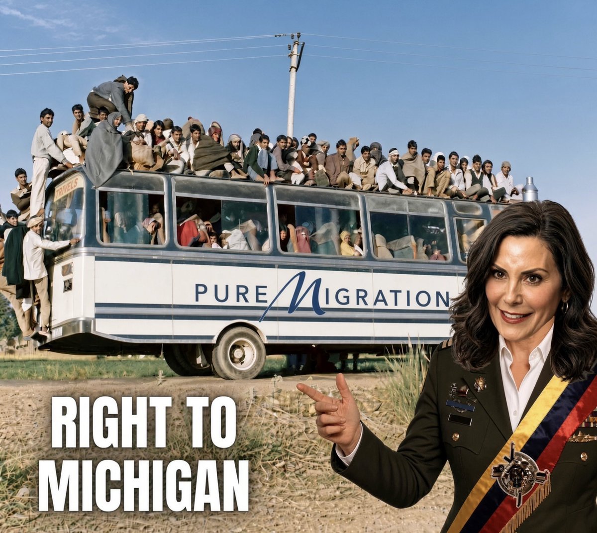 PatriotPostGirl's tweet photo. While 40% of Michigan households are struggling to afford the basics, Governor Whitmer and the Lansing lefties threw out the migrant welcome mat. During six years under Gretch’s administration, nearly 38K border crossers listed Michigan as their destination—the only growth we’ve seen in our population. Michigan democrats spent $5.3M to house them, $1M on their legal representation, $6.4M expanding Medicaid for asylum, and $738K on “newcomer integration.”