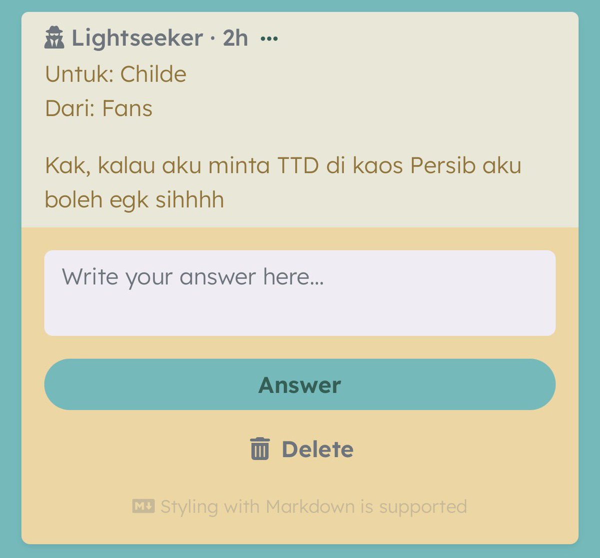 MagoPopBase's tweet photo. Untuk seluruh Lightseekers, makasih udah mabar di sini, kata sender!

Untuk Gatekeeper lagi. Padahal ini beneran militer, lho. Tapi memang kalian aja yang keren-keren banget!

Ada untuk Suisui. Mau berduaan sama siapa? 😳

Ada untuk Childe. Lah, maung Bandung?? Maung Snezhnaya?? https://t.co/J3RqH1pl0P