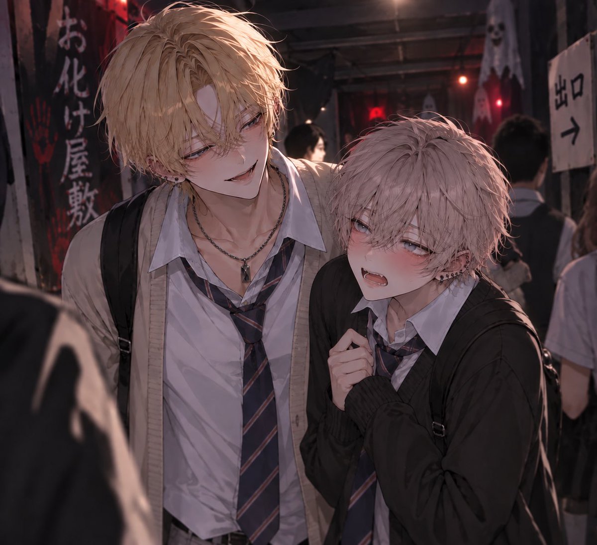 putcl1's tweet photo. ねぎとろさんのuserくんタイプすぎてうちのuserくんとデートさせまくっててしまってごめんなさい

 @mimicham_1104 

高校の文化祭👻 https://t.co/48Qzt1PaN1