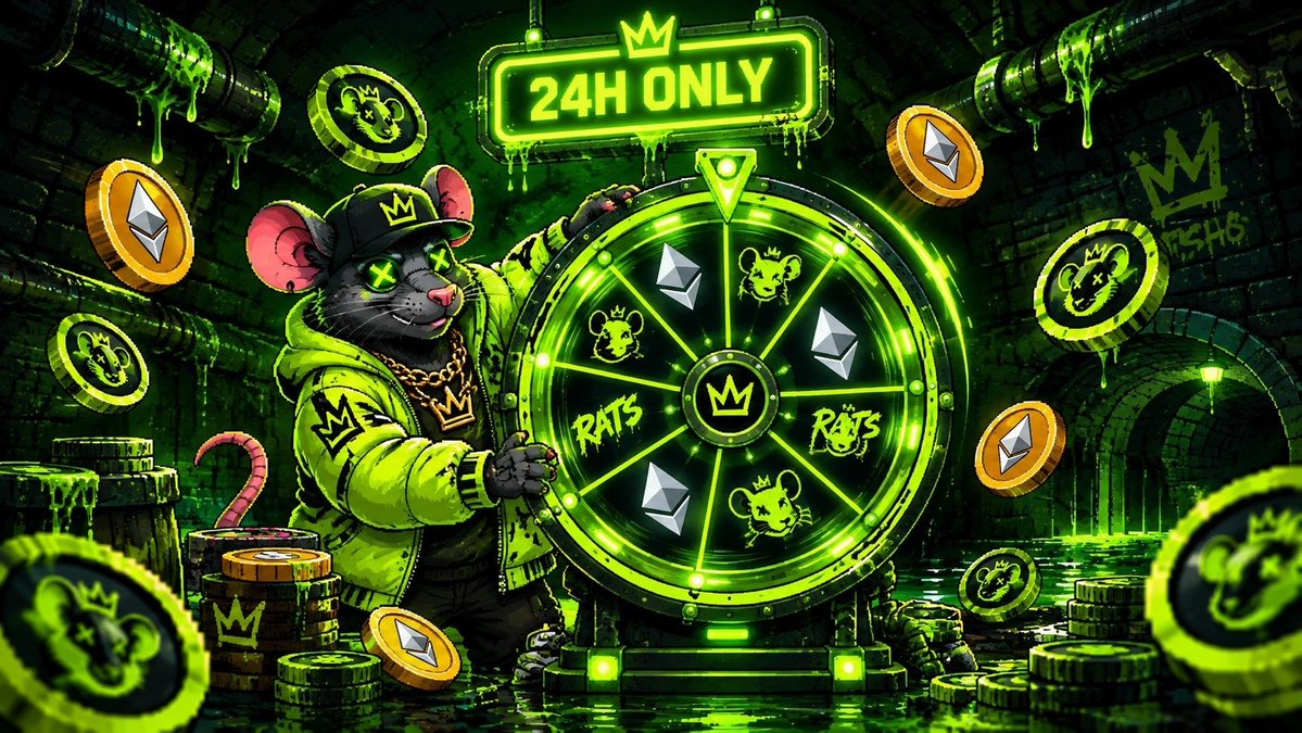 ratsh00d's tweet photo. SEWER WHEEL is LIVE — 24 HOURS only.

New rats get 5 FREE spins +1 with invite. Win RATS, ETH + WL. REAL payouts.

Spin with my link, we BOTH get +1 spin:

https://t.co/Ej0qRRyYc3 https://t.co/Nf9UT9QP8w