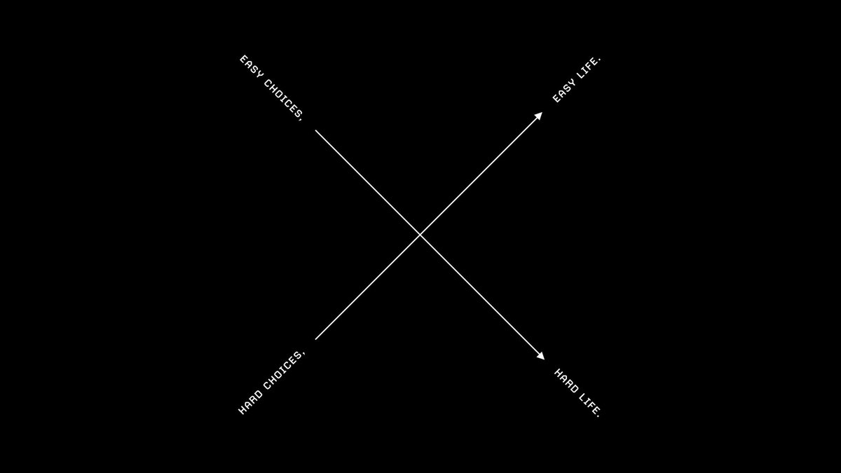 visualizevalue's tweet photo. "Hard choices, easy life. Easy choices, hard life.” https://t.co/6qtNupZTBl