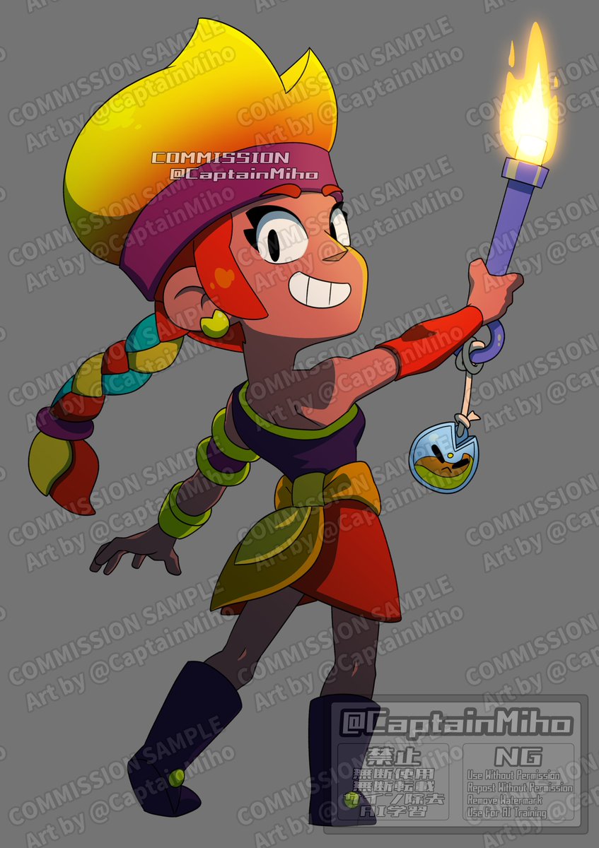 CaptainMiho's tweet photo. Thankyou for the commission!❤️‍🔥

#BrawlStarsArt #BrawlStarsAmber #CaptMihoArt https://t.co/lJx11C2Gml