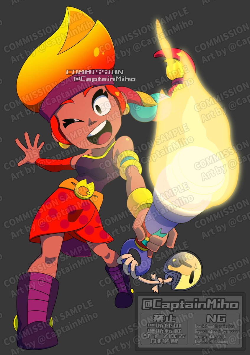 CaptainMiho's tweet photo. Thankyou for the commission!❤️‍🔥

#BrawlStarsArt #BrawlStarsAmber #CaptMihoArt https://t.co/lJx11C2Gml