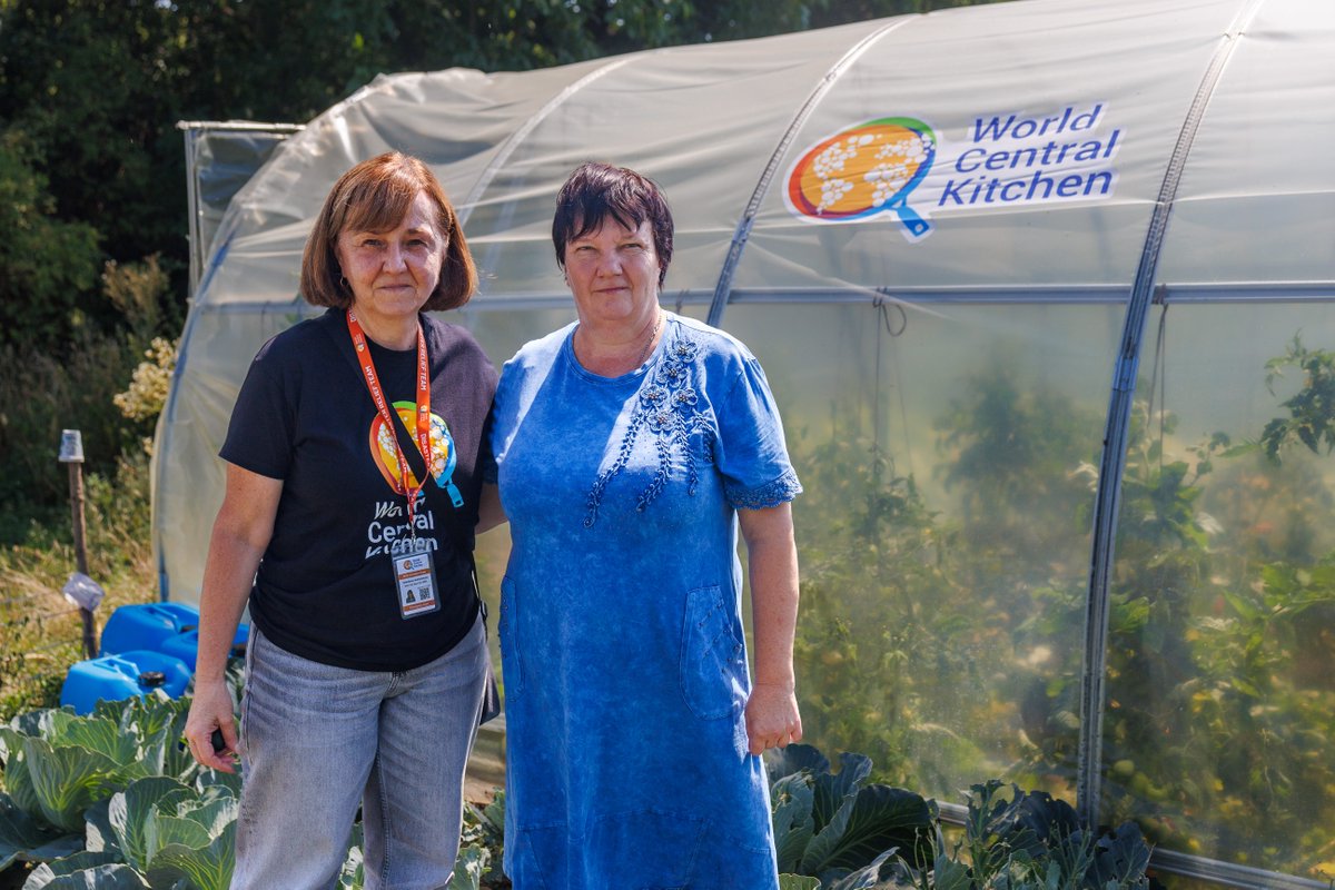 WCKitchen's tweet photo. After being forced to flee their home in Kherson, Tetiana and her family are rebuilding in the Khmelnytskyi region. She has always grown vegetables, so receiving a greenhouse and seeds from WCK is helping her feel closer to the life she had before. “When you work the land, you get distracted from all kinds of thoughts, you miss home less,” she told us. After years of uncertainty and separation, Tetiana says what matters most of all now is having her family close by to rebuild together. #ChefsForUkraine
