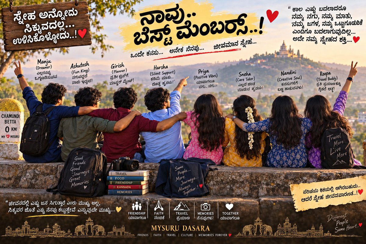 manjunathmn007's tweet photo. ಕೆಲವು ಸ್ನೇಹಗಳು ಸಮಯಕ್ಕಾಗಿ ಅಲ್ಲ ಜೀವನಪೂರ್ತಿ ನೆನಪಾಗಿರಲು ಹುಟ್ಟುತ್ತವೆ❤️🥹,
ಕಾಲ ಬದಲಾಗಬಹುದು ಜಾಗ ಬದಲಾಗಬಹುದು ಆದರೆ ನಮ್ಮ ಸ್ನೇಹ ಮಾತ್ರ ಎಂದಿಗೂ ಬದಲಾಗಲ್ಲ ❤️🤝.
#BestFriendsForever #FriendshipMemories
#FriendsForever
#UnforgettableMemories
#TogetherForever https://t.co/Ge6vdrBybU