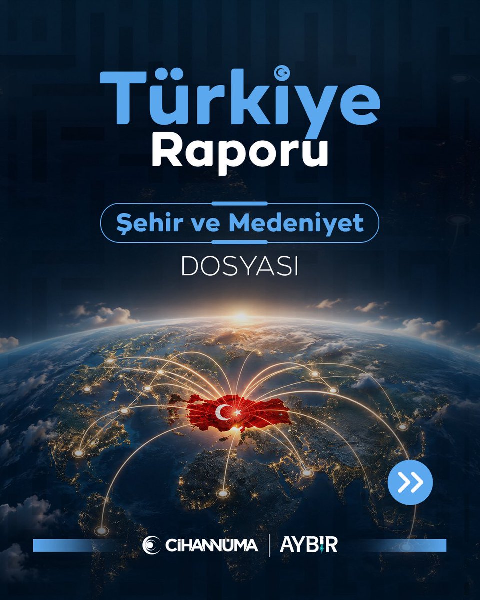 Cihannumader's tweet photo. Türkiye Raporu | Şehir ve Medeniyet Dosyası

Şehirler yalnızca fiziksel yerleşim alanları değil; insanın kimliğini, kültürünü ve yaşam biçimini şekillendiren medeniyet havzalarıdır.  

Şehir ve Medeniyet Dosyası'nda; Türkiye'deki şehirleşme olgusunu teknik bir meselenin ötesinde, sosyolojik, kültürel ve felsefi boyutlarıyla ele aldık. Kırsal dönüşümden su havzalarının korunmasına, bölgesel kalkınmadan göç hareketlerine kadar şehirlerimizin geleceğini etkileyen tüm unsurları bütüncül bir medeniyet perspektifiyle değerlendirdik.  

İnsan merkezli, değer temelli ve sürdürülebilir bir şehir anlayışının inşası için hazırladığımız stratejik hedefleri ve politika önerilerini kamuoyunun dikkatine sunuyoruz.  

📌 Türkiye Raporu: Alan Öngörüleri ve Politika Önerileri
📆 17 Temmuz 2026
🔗 https://t.co/30X5CsfXu6