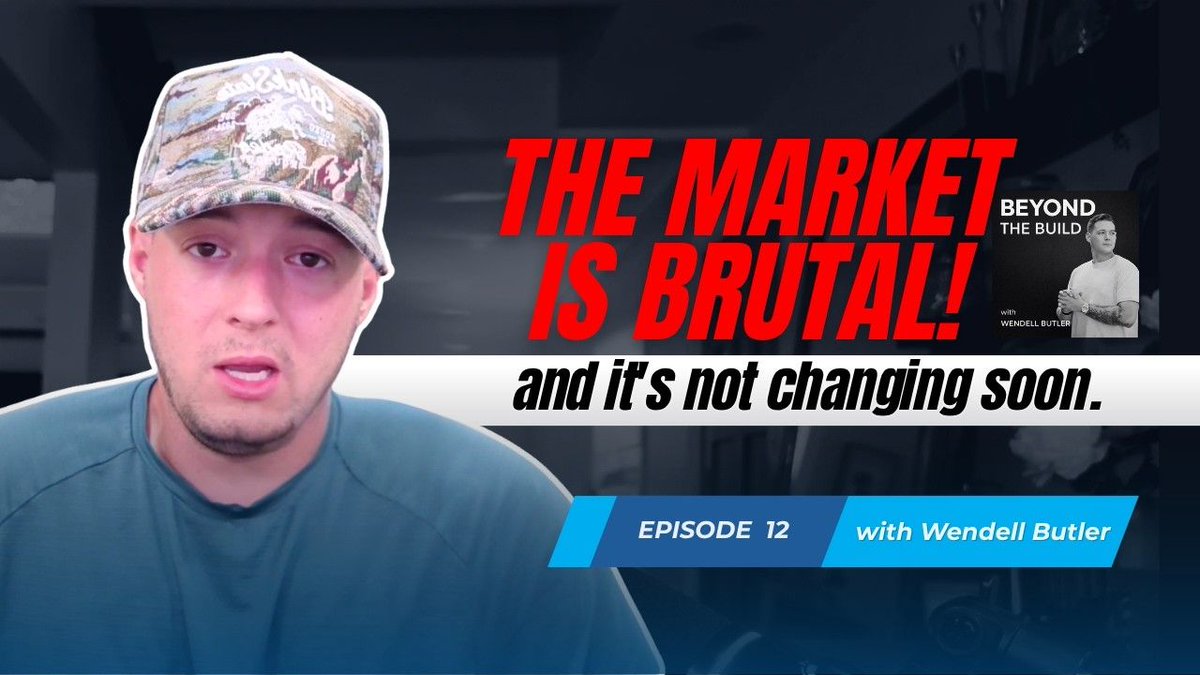 WendellButlerIV's tweet photo. The market is brutal. Flippers are underwater and rentals barely cash flow.
But the harder it gets, the less competition there is.

New Beyond the Build episode 🎙️
YouTube: https://t.co/VSbl9Kny3f
Spotify: https://t.co/ZxqMIKEnLL
Apple Podcasts: https://t.co/utZQ30E6HF https://t.co/oFNdBtfhrc