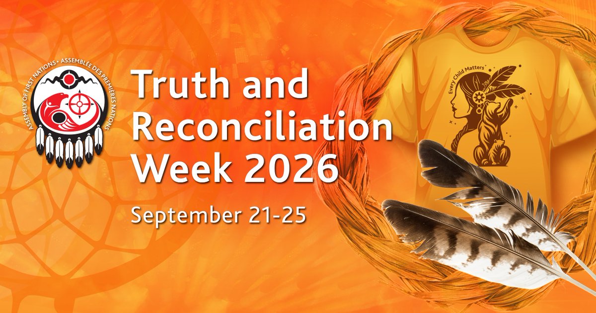 AFN_Updates's tweet photo. During Truth and Reconciliation Week, we honour those affected by the Indian Residential Schools, their families, and communities. Education is essential to ensuring these stories are never forgotten and that true reconciliation can be achieved.  

Join the National Centre for Truth and Reconciliation for daily Lunch & Learn webinars and access free curriculum resources for Grades 1–12. Let’s learn, reflect, and take meaningful steps toward reconciliation. Discover more: https://t.co/ueVhvP8hfA.     

 #TruthAndReconciliation #TRWeek #EveryChildMatters