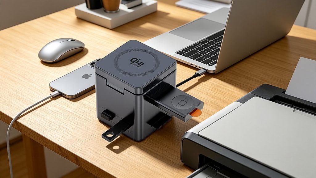 BackerClub's tweet photo. 🔋 One tower. Ten functions. Far fewer cable arguments.

Charge up to four devices, connect to 4K displays, transfer files and keep the desk beautifully tidy.

Back it here:
https://t.co/LCnszZclxC

🎁 Enter the free giveaway:
https://t.co/MHA0qtR6AR

#Kickstarter #Tech #WirelessCharging