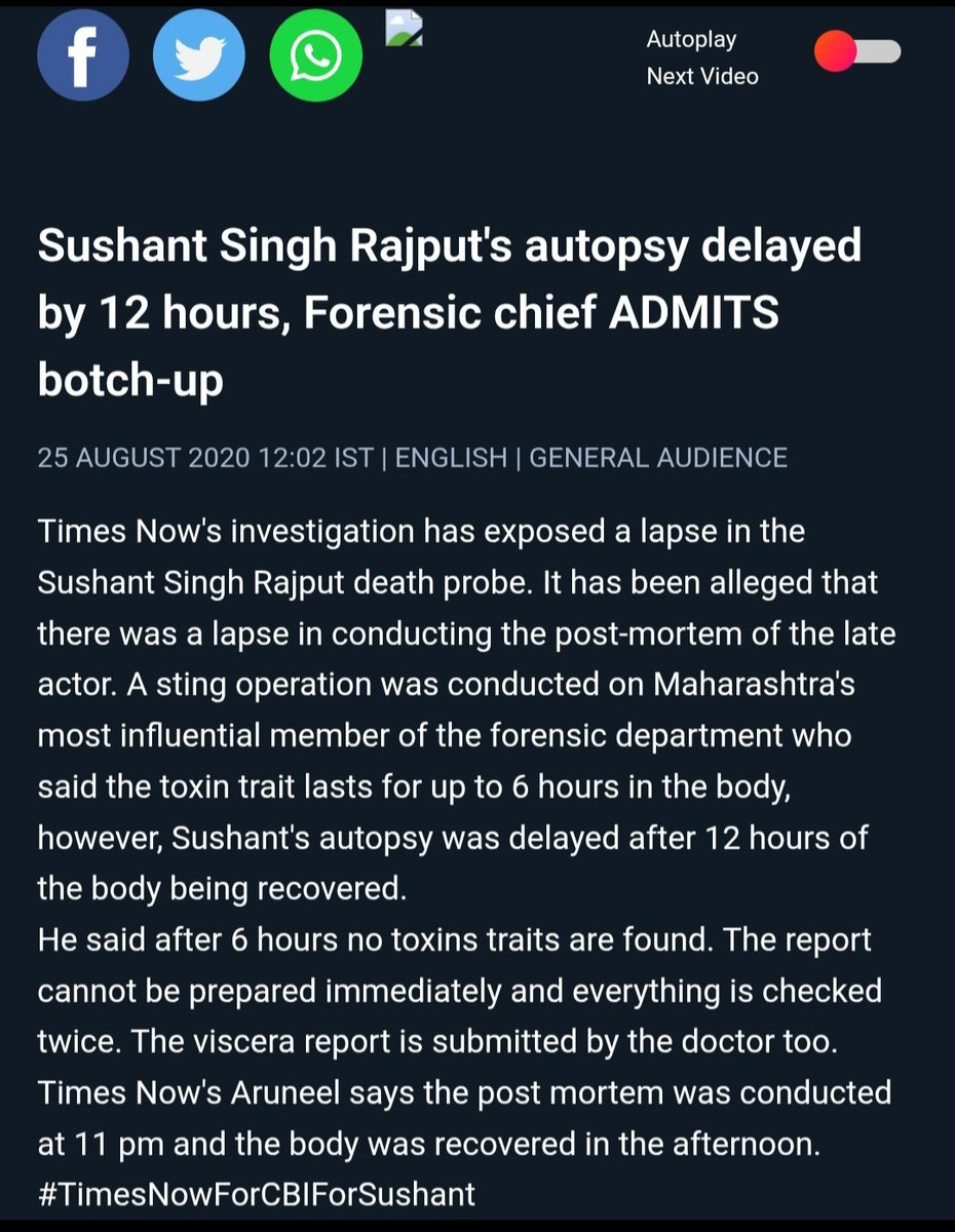 Yasmin2186's tweet photo. People who still believe Sushant's death was a suicíde should donate their brains to their nearest raddi-wala (scrap dealers)

Because the evidence over the body, circumstantial evidence, testimonial evidence—death threats post 8June, feared being kílled, murder planned on 8 June, destruction of evidence by police—crime scene not preserved, postmortem delayed for 12 hours, viscera preserved in less quantity, videography not done, glitches in PM report, no evidence of hanging, time of death not mentioned in the PM report, inactivity of SSR mobile after 2.22 pm on 13 June, broken leg, bruises/injuries on the body, stun gun marks on the neck, strangulation ligature marks....indicate it's HOMICIDE! #JusticeForSushantSinghRajput