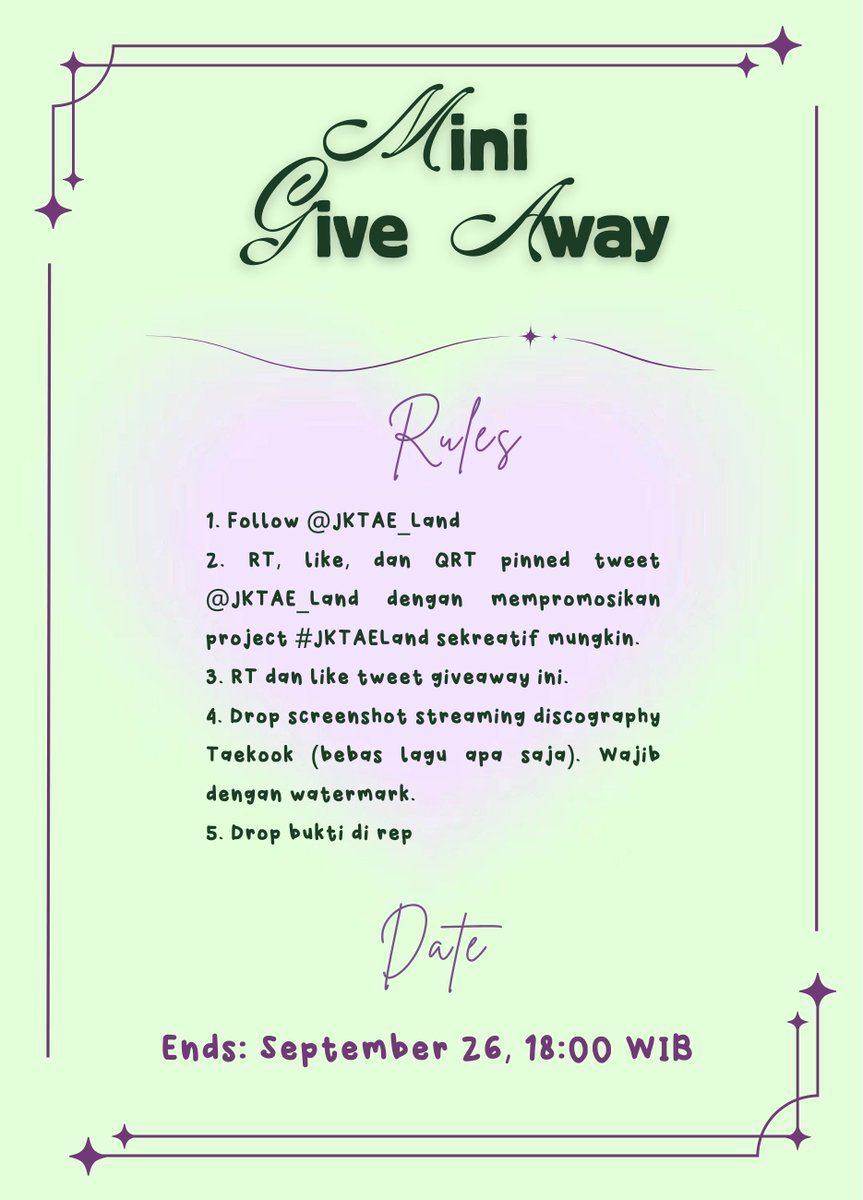vkookfss's tweet photo. ☆ Giveaway 7 sets of @JKTAE_Land Playmates Merch sponsored by @Susila_thv ☆

For 7 lucky winners 🏆 

Check the T&amp;C below 👇🏻

Ends: 26 September, 18.00 WIB https://t.co/CHPj0WqMYn