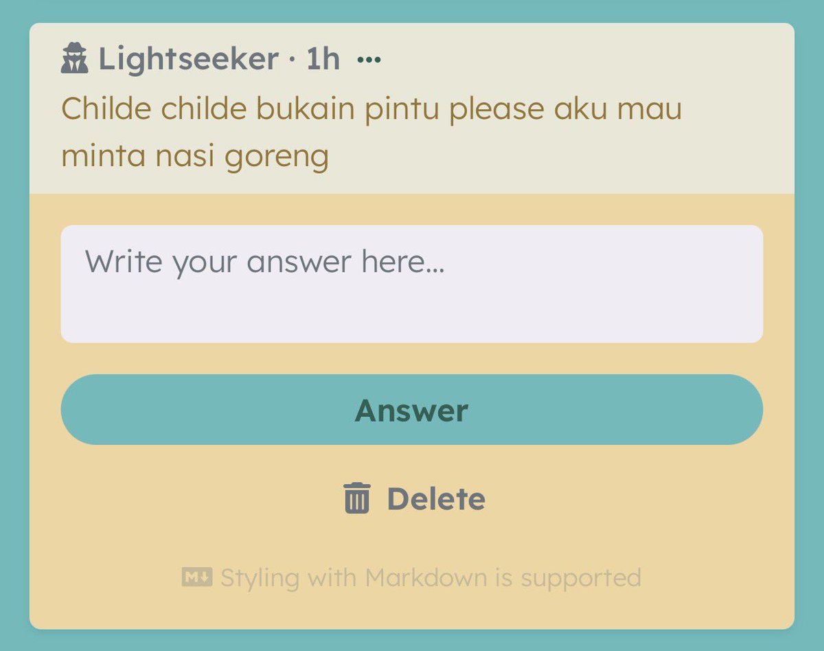 MagoPopBase's tweet photo. Ada untuk Hisoka, keren katanya jadi Hisokanya (jujur, merinding dikit /pos).

Untuk Durin (uninstallin Capcut-nya) done.

Untuk Osa-chan yang cantik dan imut terus sampai hari akhir!

Childeeeee, ini adiknya kekunci, Childeeee. Gak tau dah adik siape. Wkwkwkwkwkwk. https://t.co/fSIdlmmy6v