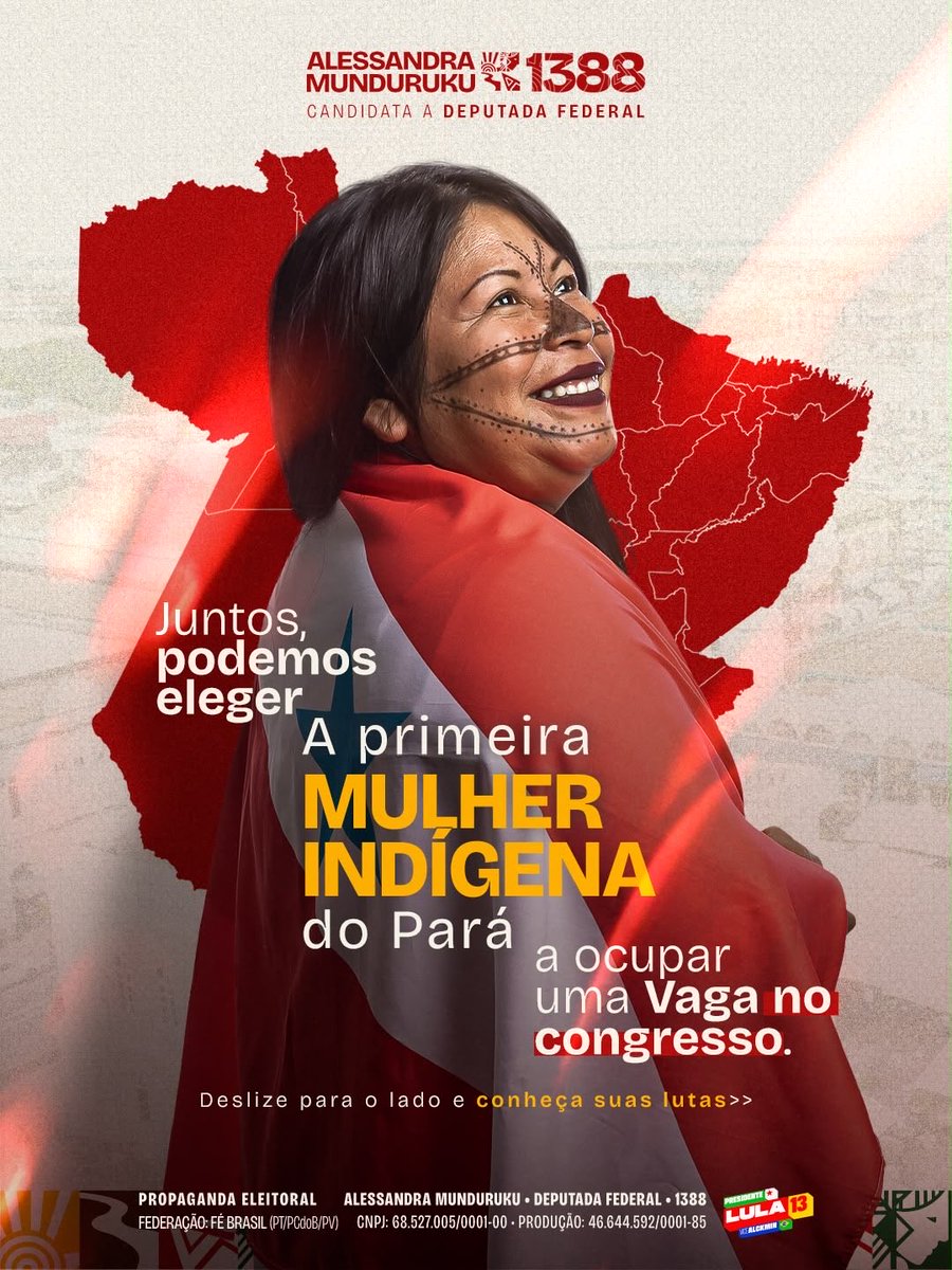 teixeiracds's tweet photo. Compartilhe ALESSANDRA MUNDURUKU 1388 #Pará
Ela não cheguei até aqui sozinha! Foi com muita gente✊🏽🏹 Foram lutas pela educação, rios, territórios e pelos direitos de quem vive no Pará. 
A nossa força pode transformar decisões!
- @alessandramdk 

#MulheresNoPoder @ptbrasil https://t.co/Z3CstubAKk
