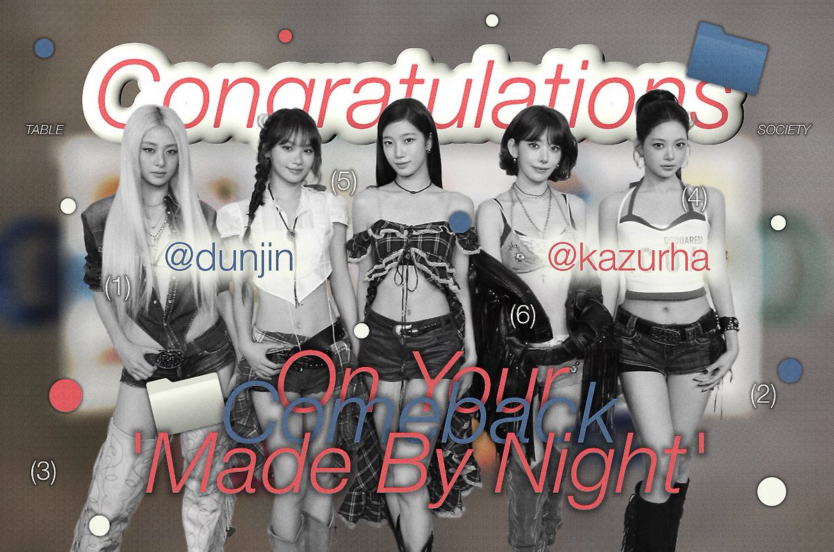 TableSocietys's tweet photo. Looks like there’s something worth celebrating! ⭐️🧩 Cheers to LESSERAFIM's comeback with 2nd Single Album and its title track, Made By Night. We hope this chapter is filled with all the support you deserve. https://t.co/uT2IkQrkrP