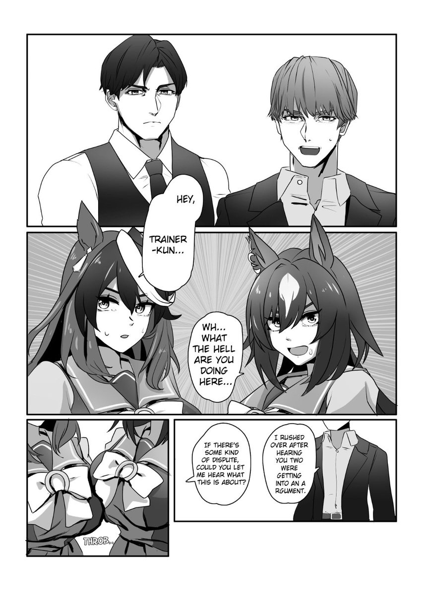 RyuGun317's tweet photo. English translation by me.
Please support the artist.

Art by: @/kumkouma 

“Symboli Rudolf and Sirius Symboli trainer’s battle”

#Umatranslations #Umamusume https://t.co/FLmYsE0zLi