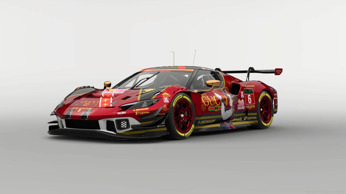 Moon_Build's tweet photo. #GT7Livery 
GUCCI ローズキングダム 296GT3
ベースはウマ娘勝負服、薔薇一族がチームを持っていたらな感じのリバリーです。
ロイヤル感が強い感じにできたかと思います。 https://t.co/UUHB6YfDjd