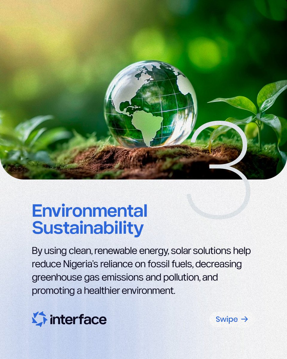 theinterface_co's tweet photo. Solar energy is more than electricity. ☀️
For underserved communities, access to solar solutions can mean lower energy costs, better support for essential services, and greater opportunities for households to thrive.
Swipe through to see 5 benefits of solar solutions. https://t.co/5KKzvngtj0