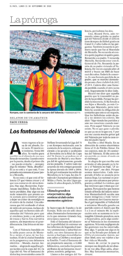 garbellar's tweet photo. El escritor Paco Cerdà, Premio Nacional de Narrativa, se marca hoy en El País este maravilloso texto. 

Esto fue y es el VCF, señores, y no otra cosa. https://t.co/4SOM5JkKvj