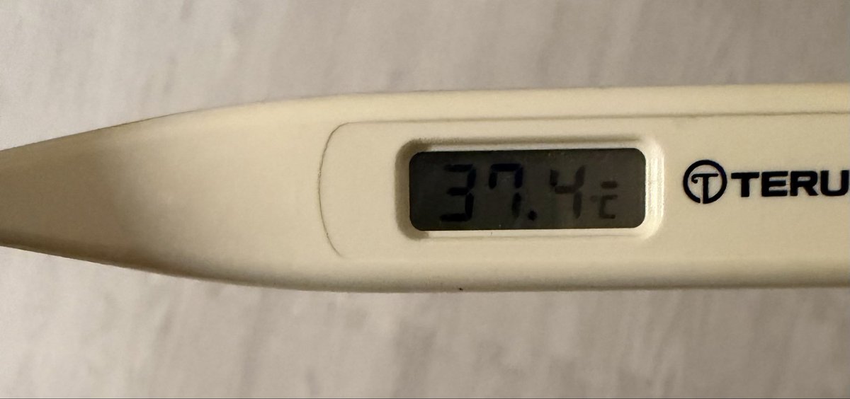 SHIGE8bit's tweet photo. だるくて、ほてっているなと思い、熱測ったら微熱ありました😅
用事あって雨で濡れたのが災いしたかも😭
今日は栄養ドリンクでも飲んで寝ます💤 https://t.co/RGbIS6o9HP
