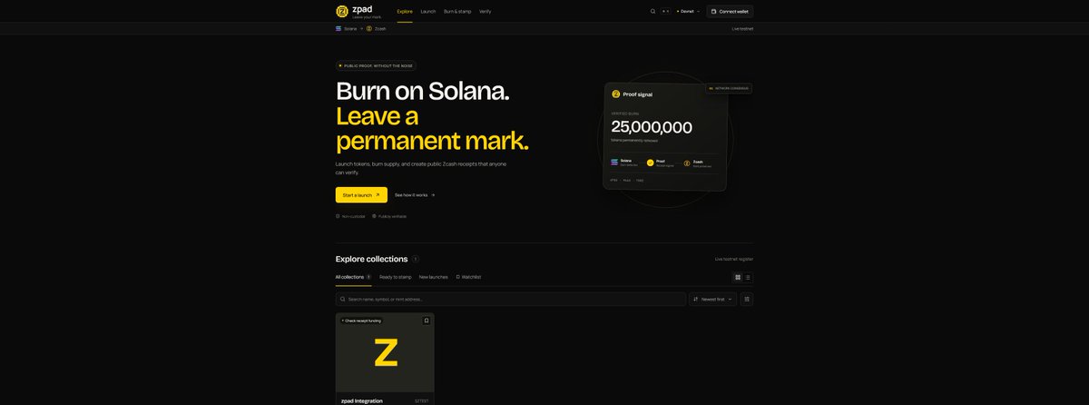 ZECLAUNCHER's tweet photo. Here’s a first look at our upcoming UI overhaul:

• A new hero section that explains the product with a simple visual  
• Refined typography and spacing  
• New icons for Solana, ZEC, Phantom, and MetaMask  

Cleaner, clearer, and dropping (very) soon. https://t.co/lvuqqW2vxm