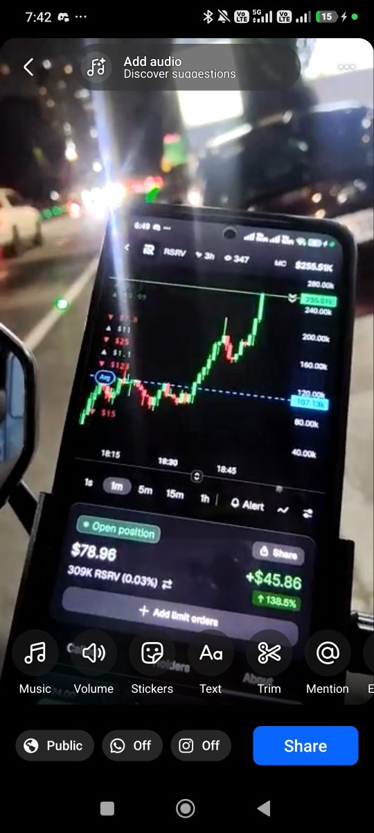 Jarrell_Ai's tweet photo. Shoutout to @pumpfun for making trading so easy to use! 😂 I even caught myself trading while driving on the highway—don’t try this, guys! 😅 @rsrvprotocol $RSR has been a fun one to trade lately. 📈🔥 https://t.co/SPGbqBfEyf