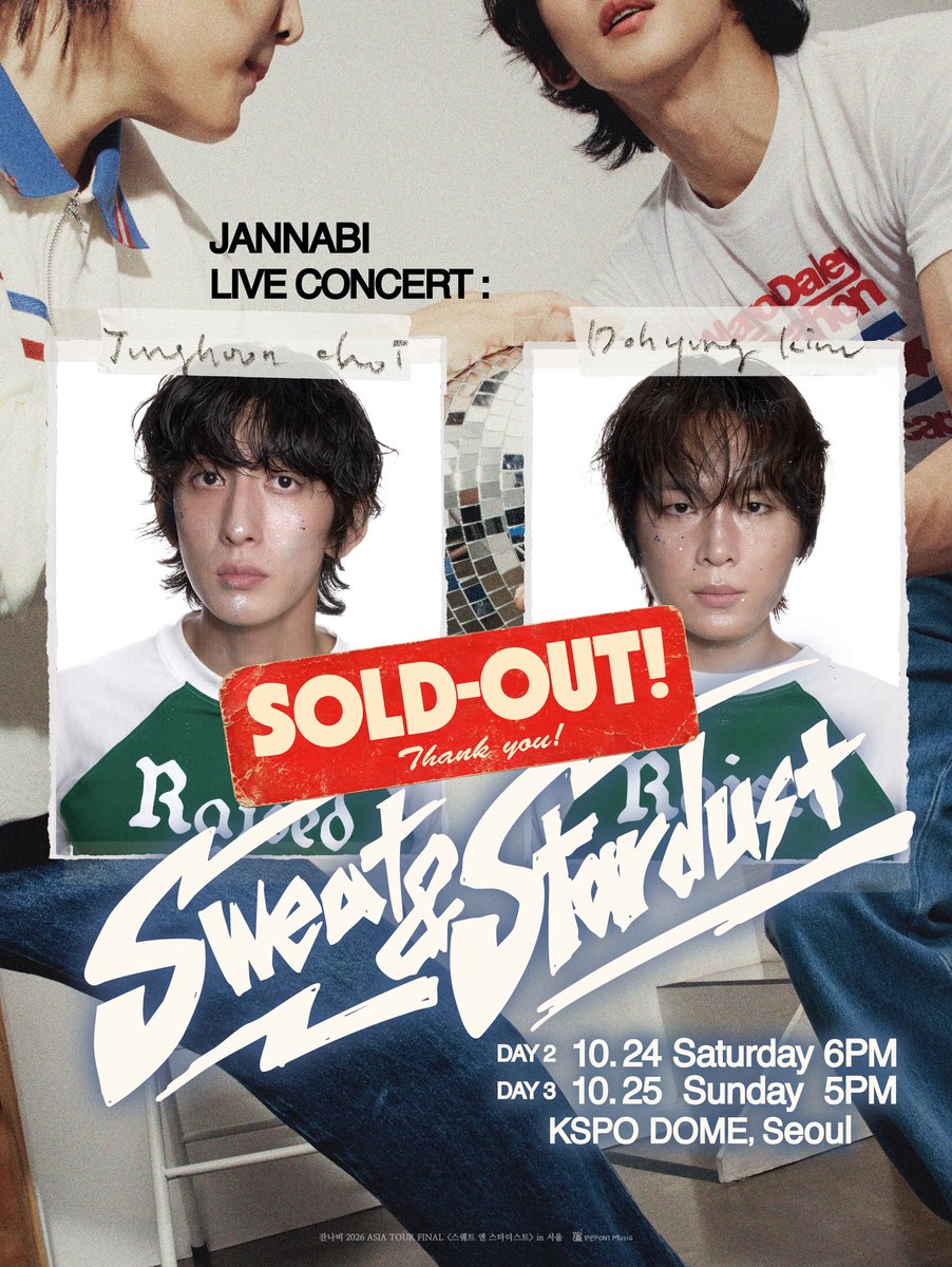 BandJannabi's tweet photo. ✨Sold Out!

우리JF분들 덕분에 저희 잔나비가 큰 마음 먹고 준비한 체조경기장에서 무려 3일간의 콘서트! 티켓이 모두 매진되었습니다!! 우리 JF분들께서 주신 큰 사랑에 역대급 콘서트로 보답드리겠습니다! 진심으로 감사드립니다! 오랜만에 외쳐봅니다! Rock will never die🤟

#잔나비 #JANNABI https://t.co/f4gD1pCu7X