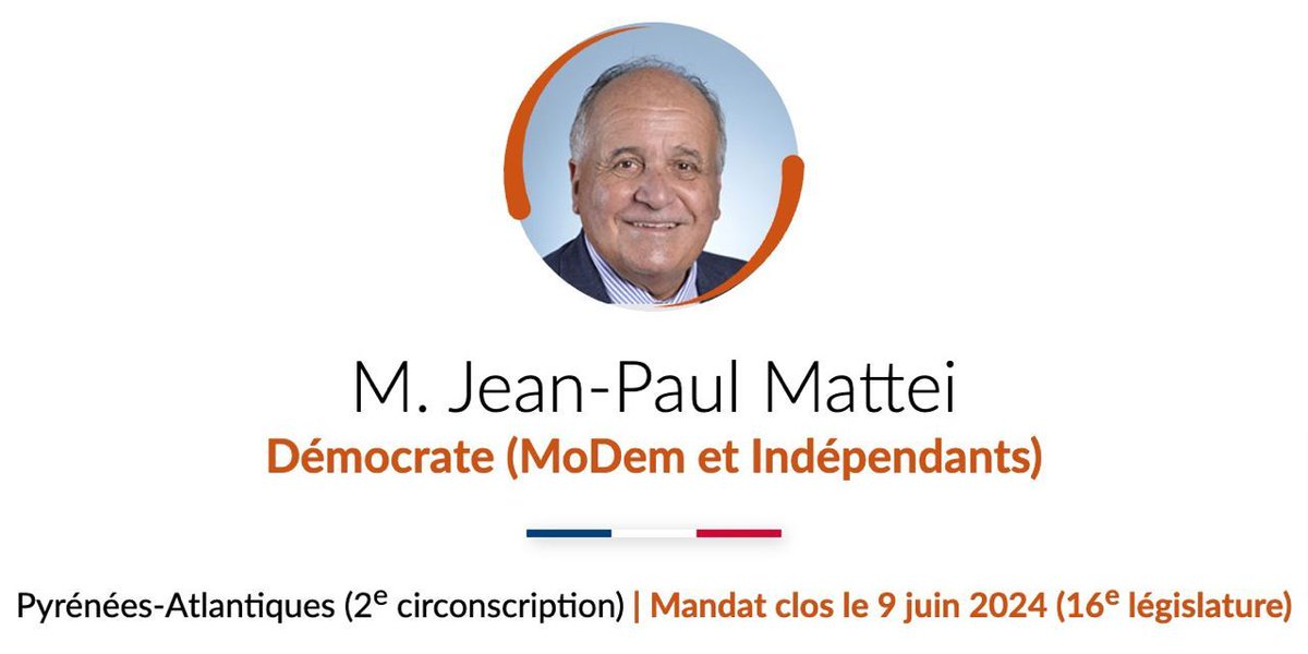 NiONiPardon's tweet photo. Jean-Paul Mattei

A voté POUR le projet de loi ouvrant la voie au pass vaccinal et au contrôle total de la population française.

https://t.co/qQIe55QWMS https://t.co/WMdkJV01BR