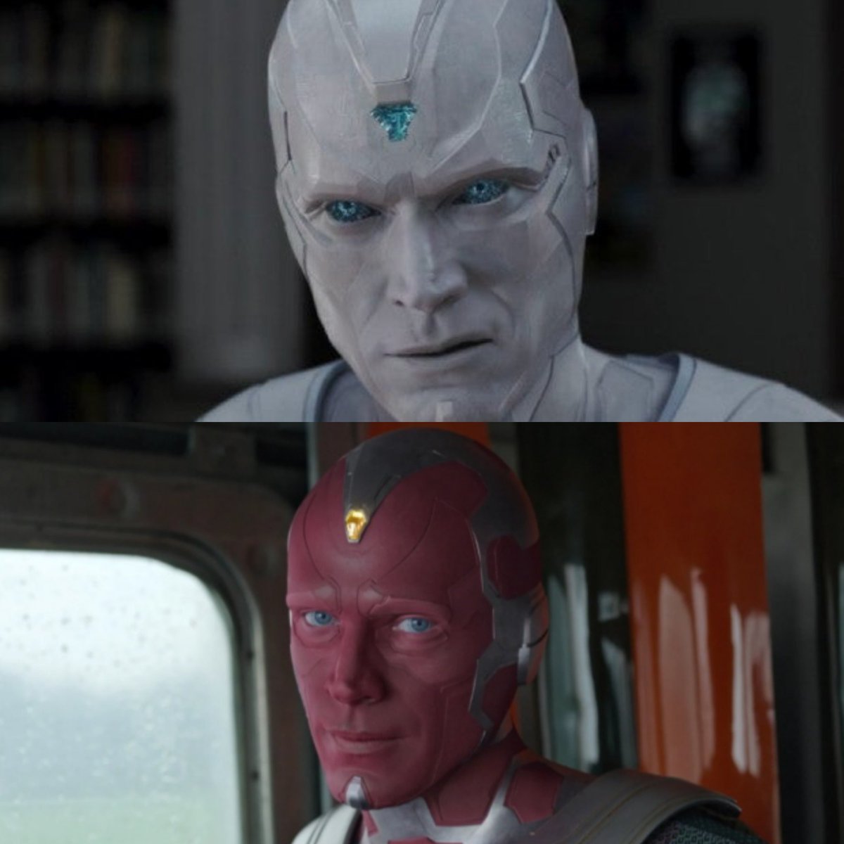 YourfaveTati's tweet photo. If White Vision was rebuilt using Vision’s original body but had his memories wiped, how exactly did he regain Vision’s memories and identity after WandaVision? https://t.co/MniyiPvqcV