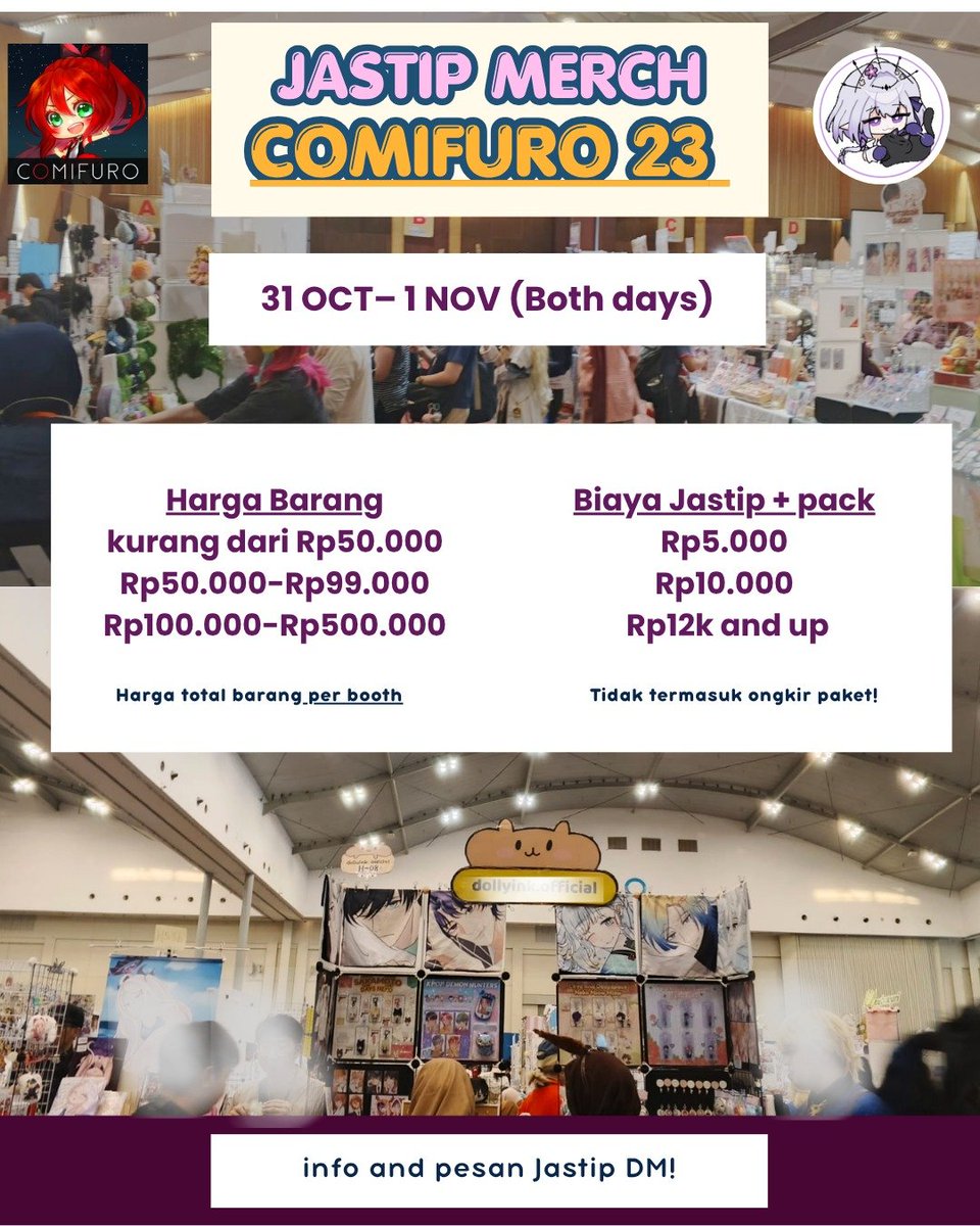 Tisceskyhere's tweet photo. 🌻 Open PO-Jastip - Titip Merch Pick Up COMIFURO 23 BSD, OKT 2026

🌻 Both day Comifuro 23, All fandom!
🌻 Fee on pict
🌻 Shipping from Jaktim &amp; tangerang

Open OTS &amp; pick up order Jastip

Want to order? just DM the artist catalogue 🥳

𝒯𝒽𝒶𝓃𝓀 𝓎ℴ𝓊!
#jastipmerch #CF23 https://t.co/5XI73nm6Xo