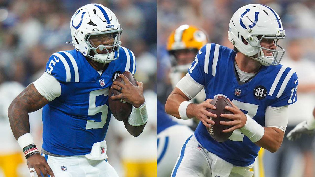 SleeperColts's tweet photo. Daniel Jones as a starter with the Colts: 8-7

Anthony Richardson Sr. as a starter with the Colts: 8-7

Different quarterbacks. Same record. https://t.co/4EfvLuDcnH
